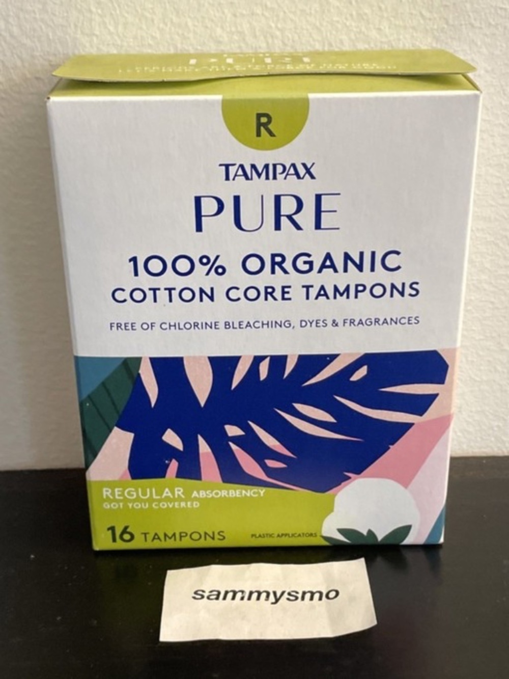 Tampax Pure Cotton organic Tampons 16 pack Regular Absorbency